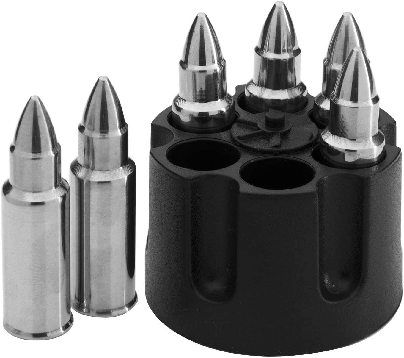 Whiskey Stones Bullets Set 6 Bullets Inside Revolver - Image 3