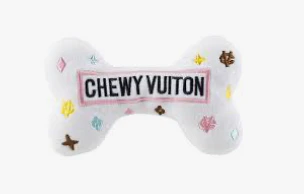 White Chewy Vuiton Bone Toy