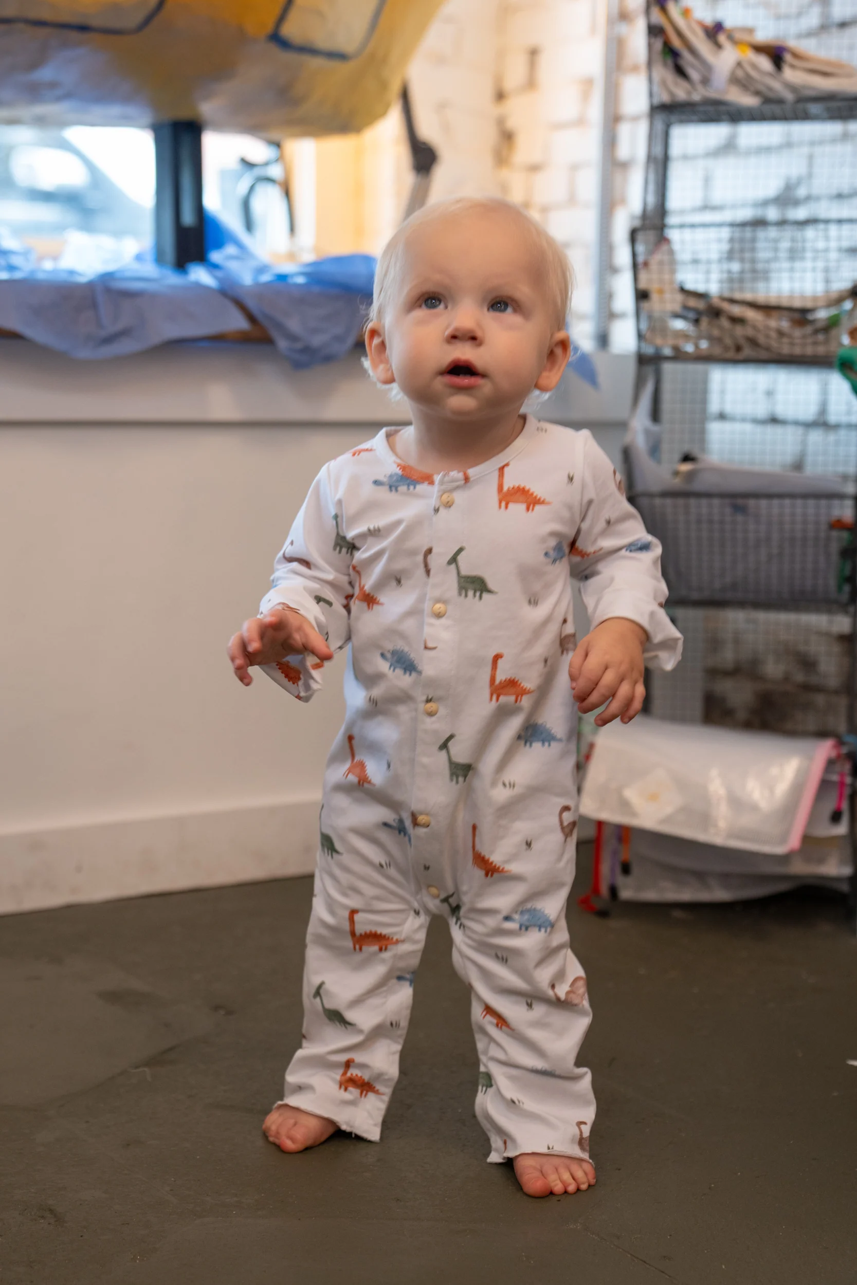 White Dino Boys Romper - Image 3