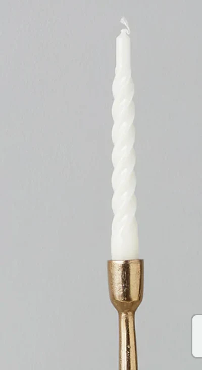 White Twisted Taper Candles, Set of 6 - Image 2