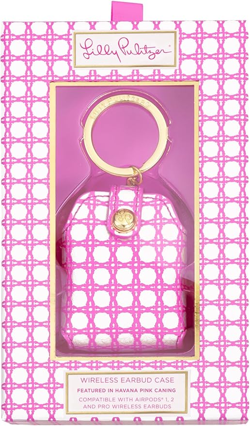 Wireless Earbud Case, Havana  Pink Caning