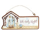 WOODEN OH HOLY NIGHT ORNAMENT