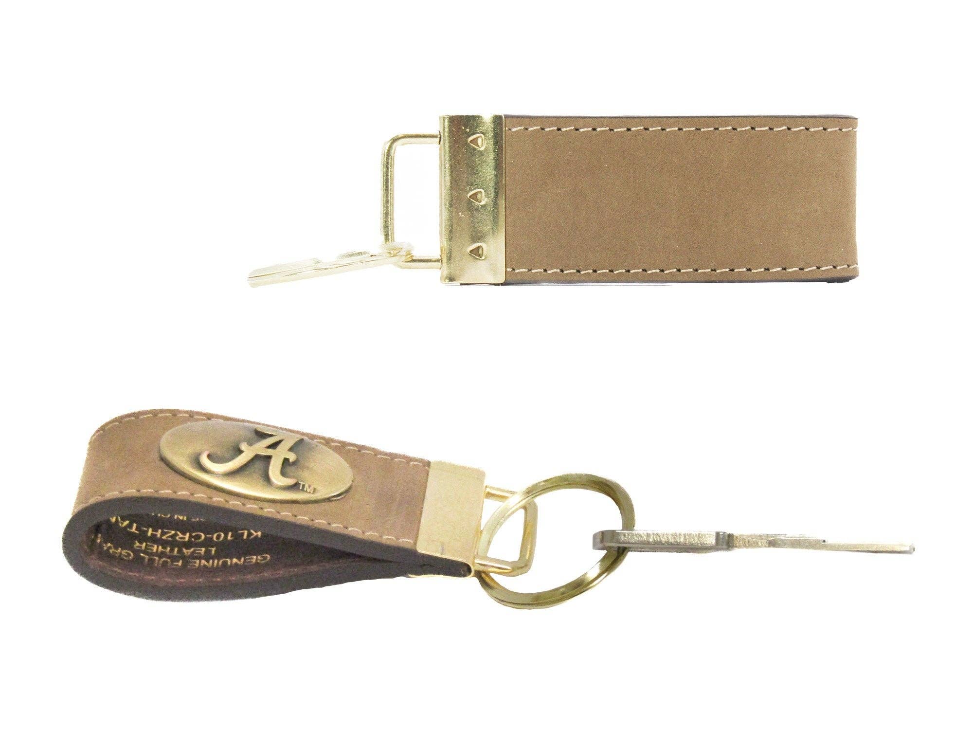 Zep-Pro - Collegiate Leather Key Fob. Crazyhorse Full Grain Leather With Antique Brass Logo. Alabama, Auburn, Ole Miss, Mississippi State, Tennessee.: Alabama Crimson Tide - Image 4