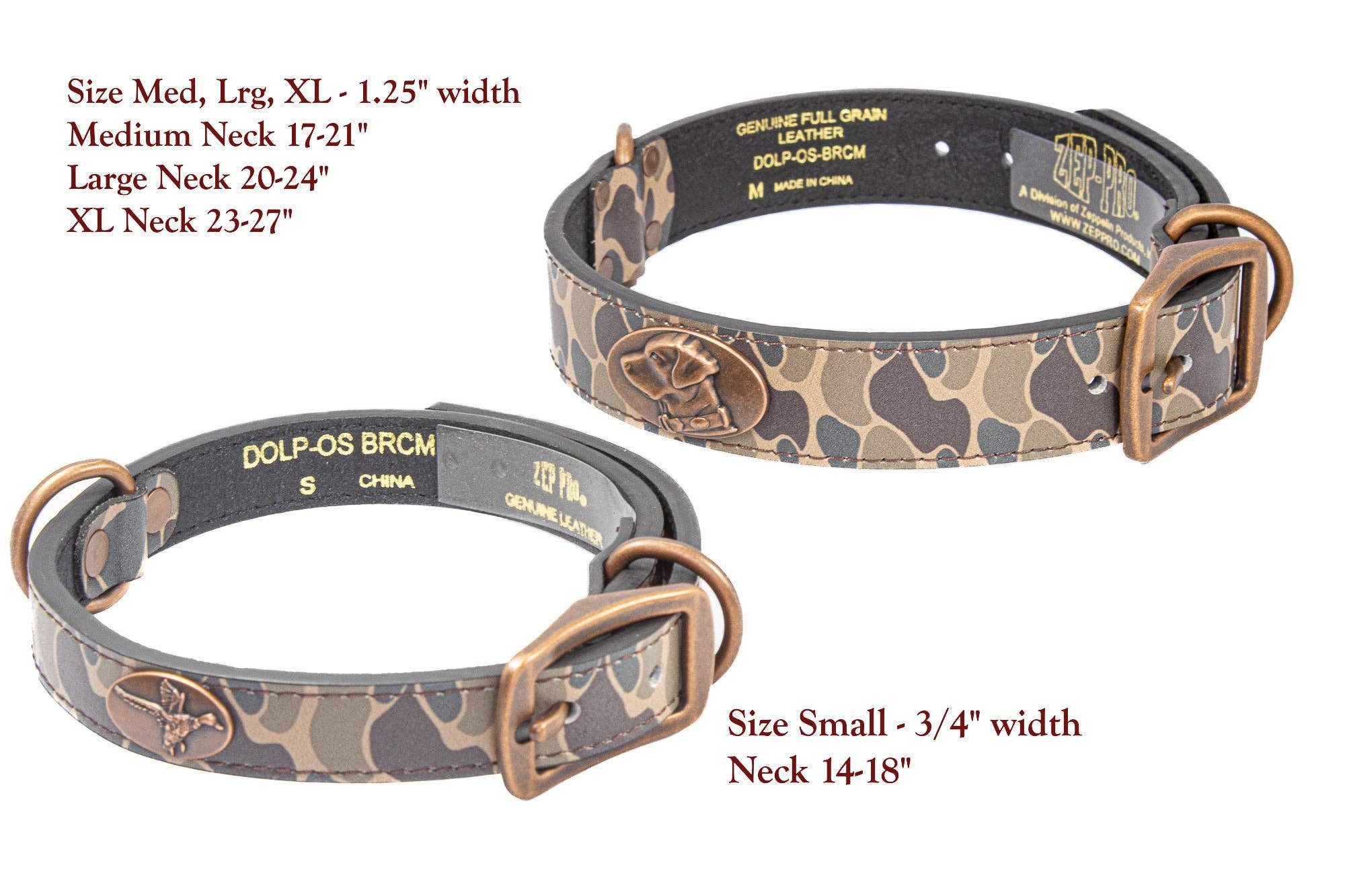 Zep-Pro - Mallard Hunting Old School Camo Leather Dog Collar: Medium 17"-21" - Image 2