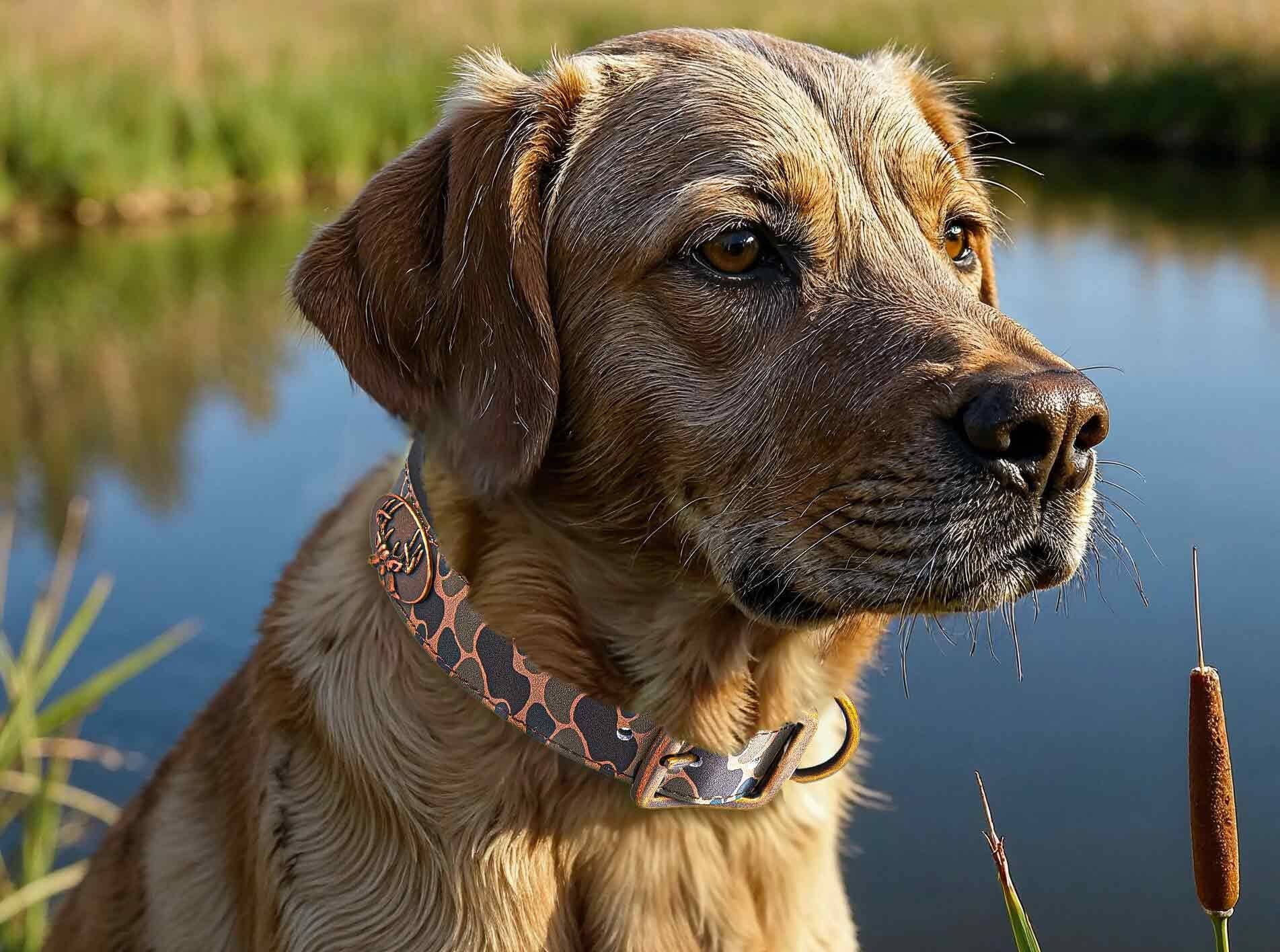 Zep-Pro - Mallard Hunting Old School Camo Leather Dog Collar: Medium 17"-21" - Image 5