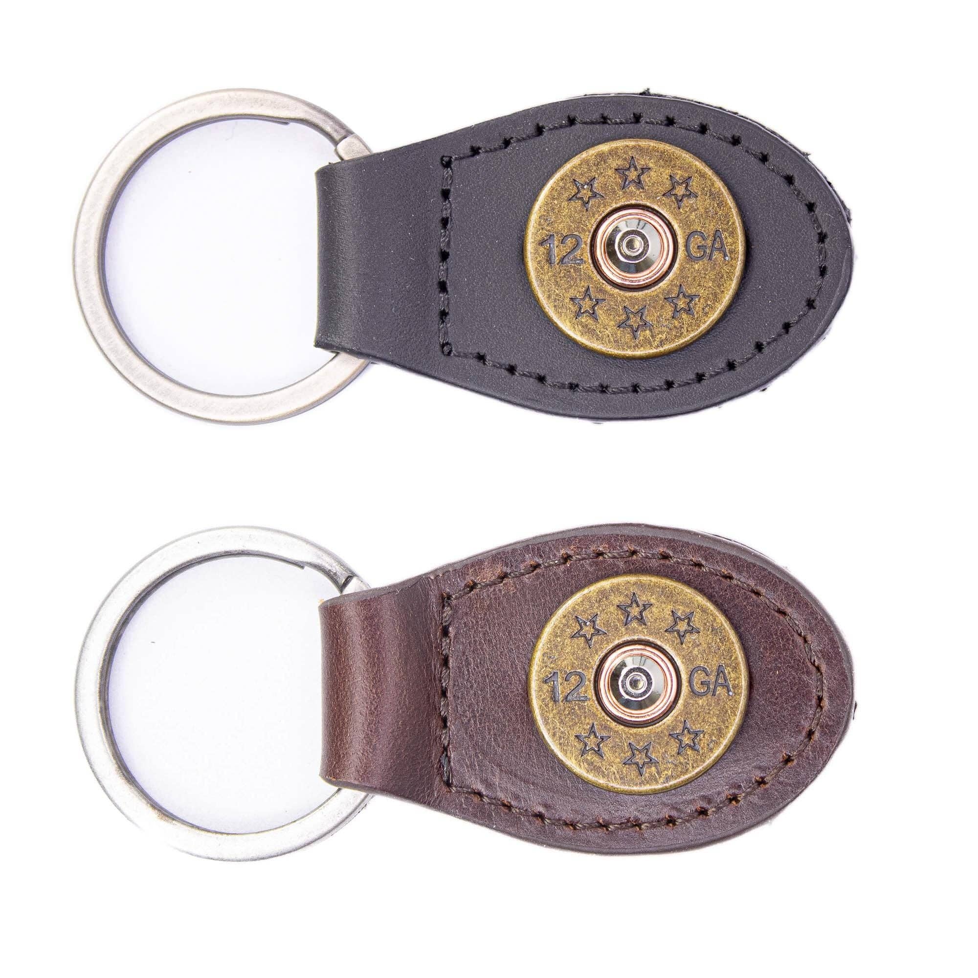 Zep-Pro - Shot Shell Oval Leather Keychain: Brown - Image 2