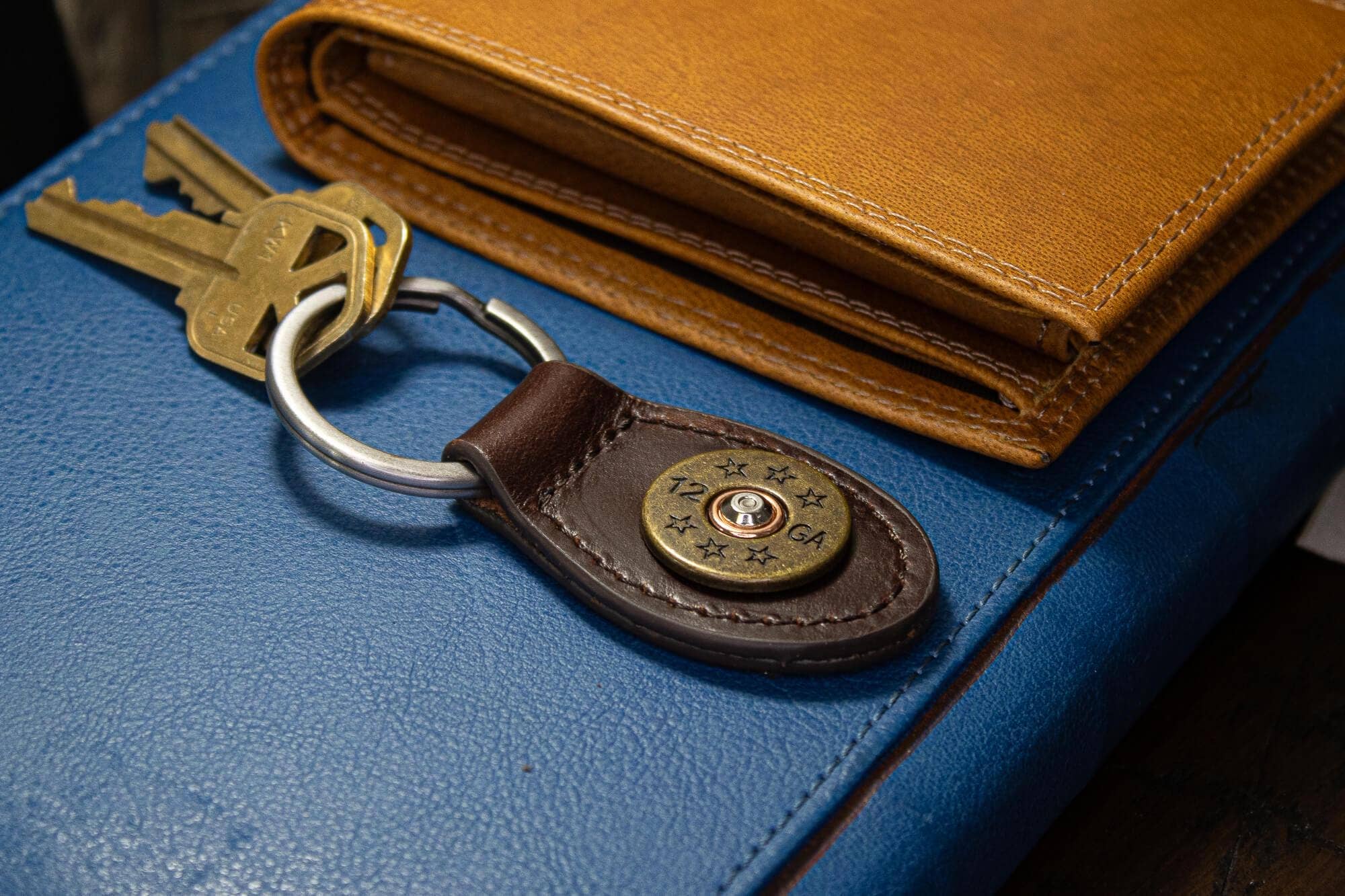 Zep-Pro - Shot Shell Oval Leather Keychain: Brown - Image 4