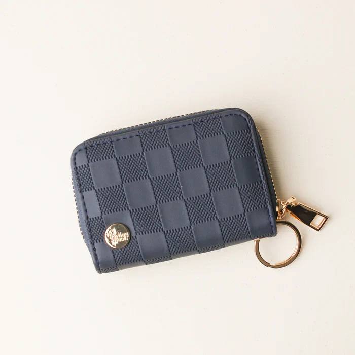 Zip Around Wallet-Check Navy