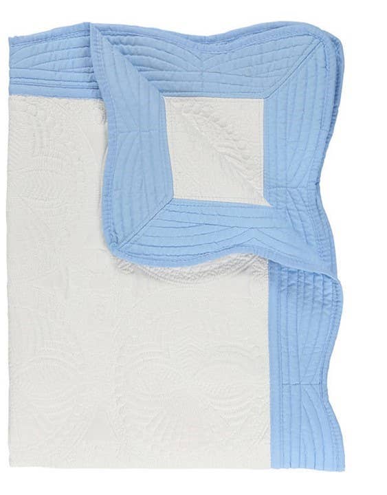 Zsa Zsa & LoLLi - Heirloom Quilt - Baby Quilt Blanket Swaddle Monogram: Baby Blue - Image 14