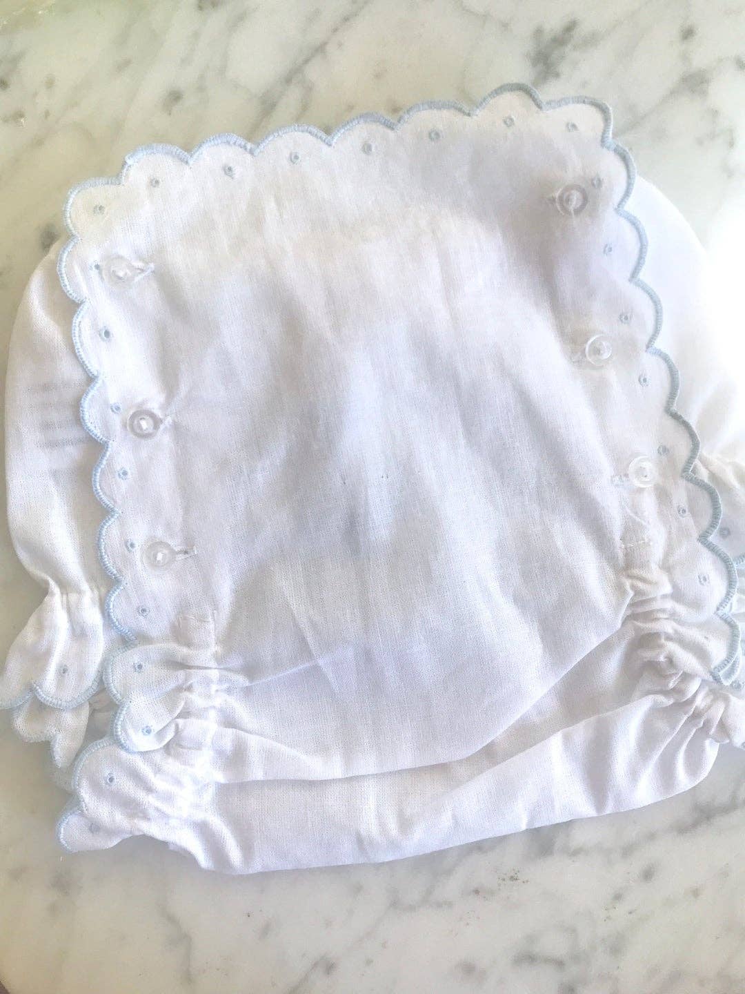 Zsa Zsa & LoLLi Monogram Blanks - Scalloped Diaper Cover, Panty, Monogram, Embroidery: Pink / L6-12 mos - Image 2